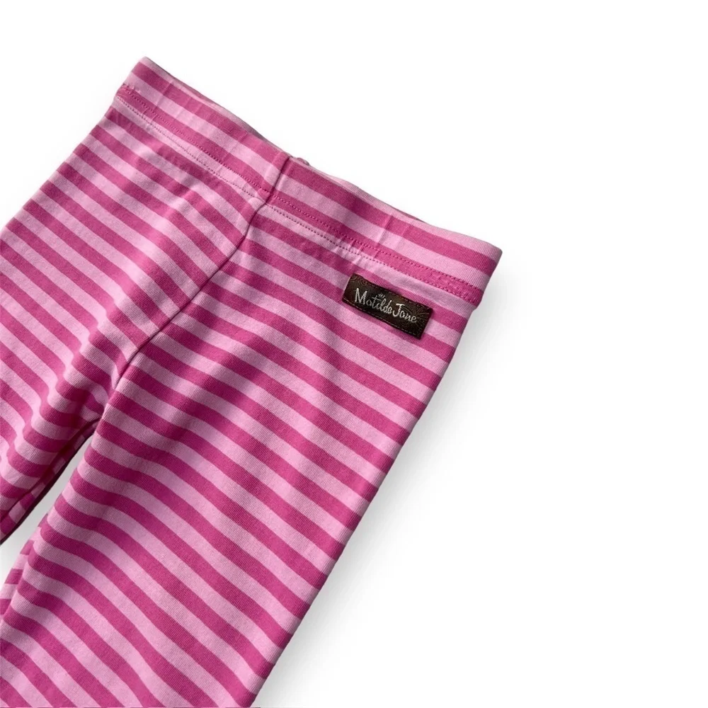 Matilda Jane Girls Size 4 Between The Pages Striped Ruffle Leggings Make Believe